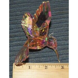 Hummingbird Ornament Pink Iridescent Frosted Acrylic, Everyday Decor, Christmas